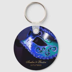 Masquerade Wedding Favour Blue Keychain