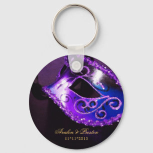 Masquerade Wedding Favour Purple Keychain