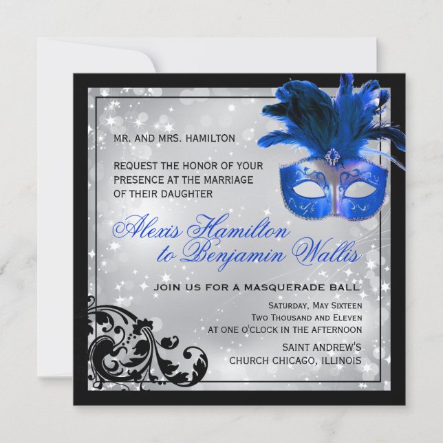 Masquerade Wedding Invitation (Front)