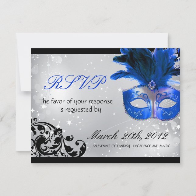 Masquerade Wedding RSVP Cards (Front)