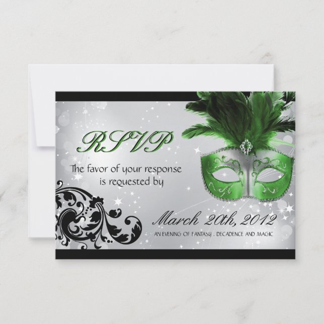 Masquerade Wedding RSVP Cards (Front)