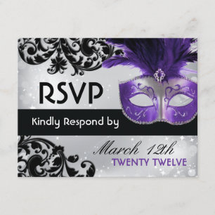 Masquerade Wedding RSVP Cards