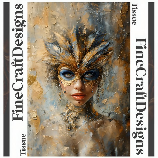 Masquerade Woman Oil Painting Decoupage Left 159 Tissue Paper (Creator Uploaded)
