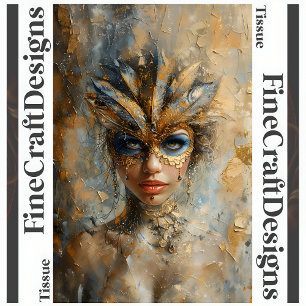 Masquerade Woman Oil Painting Decoupage Right 159 Tissue Paper