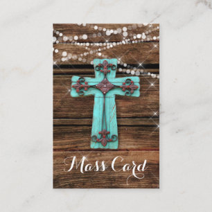 Mass Card Cross Distressed Wood Business Card
