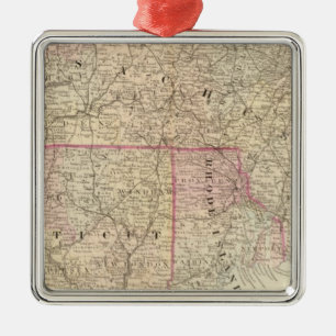 Mass, Conn, RI 2 Metal Tree Decoration