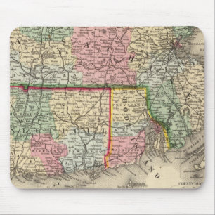 Mass, Conn, RI Map by Mitchell Mouse Mat