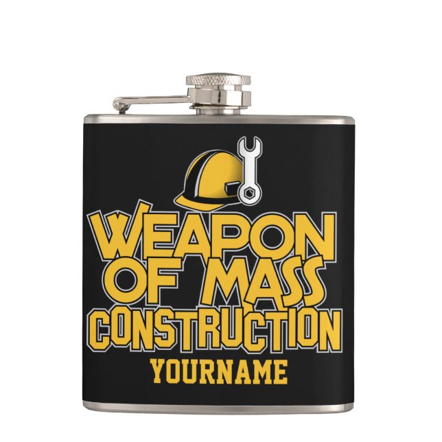 Mass Construction custom flask (Front)