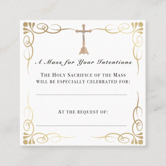 Mass Intention Card – Catholic Gift of Prayer (Front)