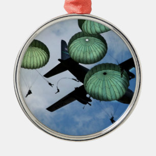 Mass Jump Mission, Parachutes, U.S. Army Metal Tree Decoration