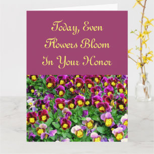 MASS OF PANSIES/LARGE BIRTHDAY CARD FROM GROUP
