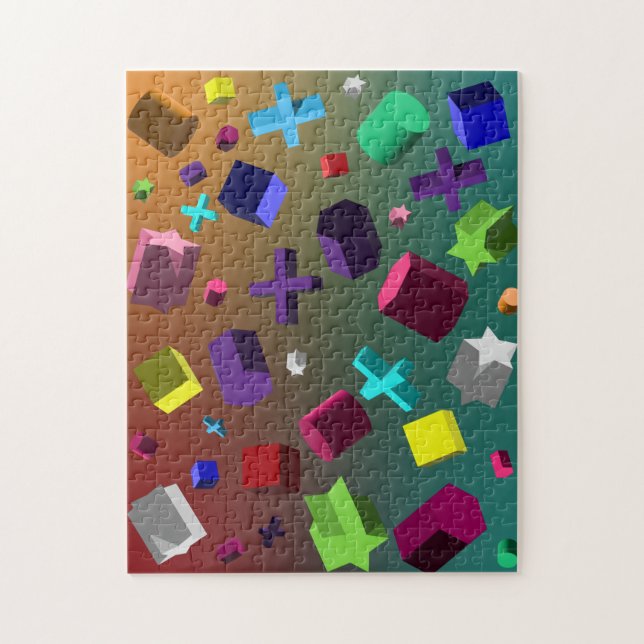 Mass Of Shapes In 3-D  Jigsaw Puzzle (Vertical)