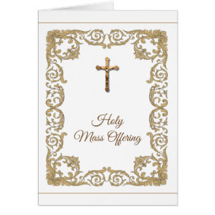 Mass Offering Gold Crucifix Sympathy Condolence