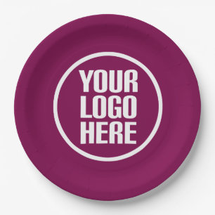 mass Promotional your logo here party supplies  Paper Plate
