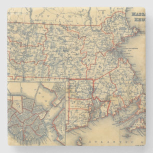 Mass, RI Stone Coaster