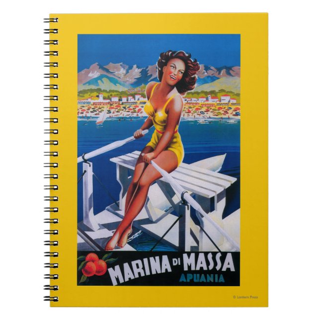 Massa Marina Travel Poster Notebook (Front)