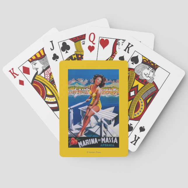 Massa Marina Travel Poster Playing Cards (Back)
