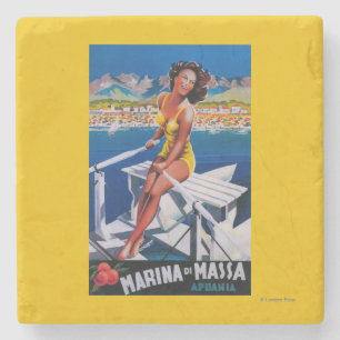 Massa Marina Travel Poster Stone Coaster