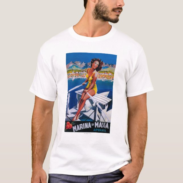 Massa Marina Travel Poster T-Shirt (Front)