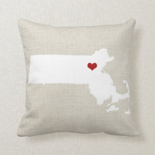 Massachusettes New Home State Pillow 16" x 16"