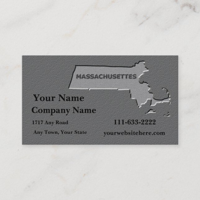 Massachusettes State Business card   stone look (Front)