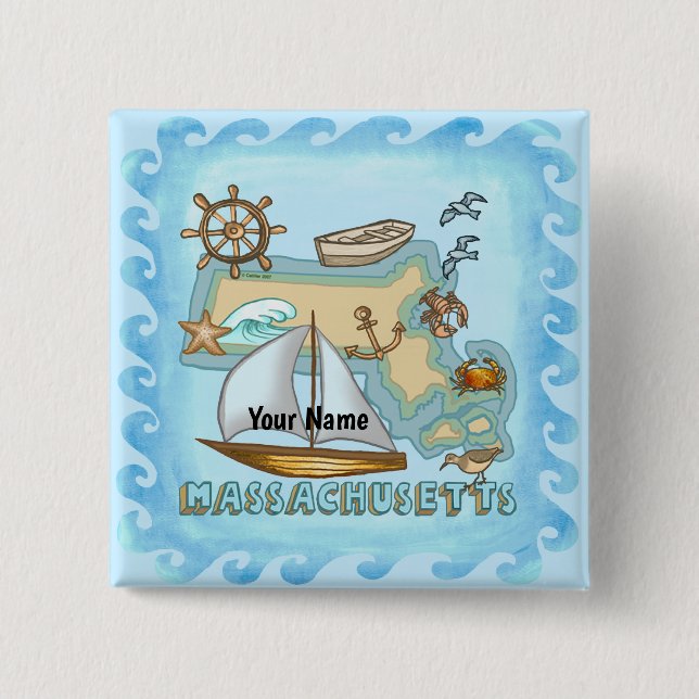 Massachusetts  15 cm square badge (Front)