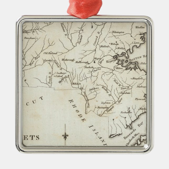 Massachusetts 2 metal tree decoration (Front)