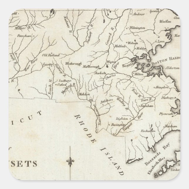 Massachusetts 2 square sticker (Front)