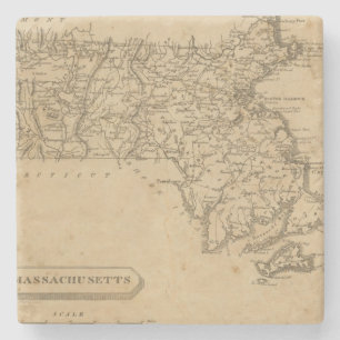 Massachusetts 5 stone coaster