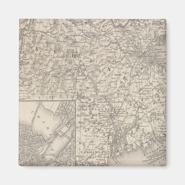 Massachusetts and Rhode Island Magnet (Front)