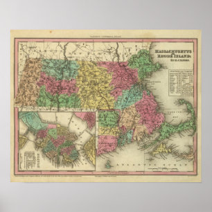 Massachusetts And Rhode Island Poster