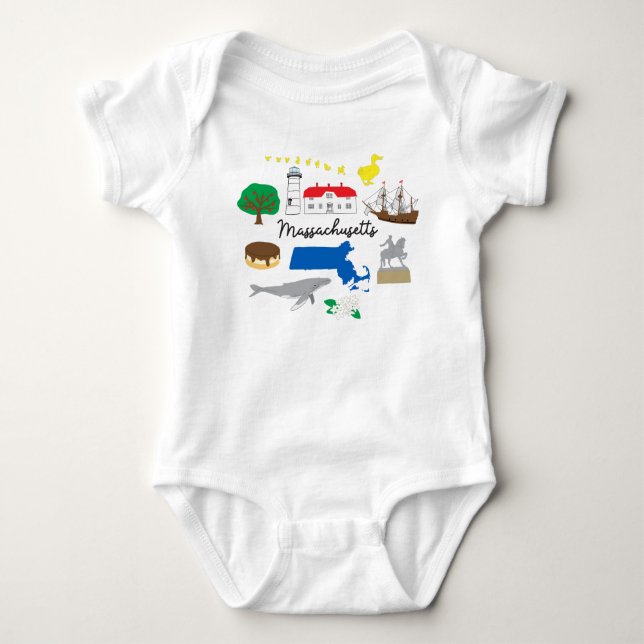 Massachusetts Baby Bodysuit (Front)