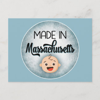 Massachusetts Baby Funny Blue New Boy Postcard