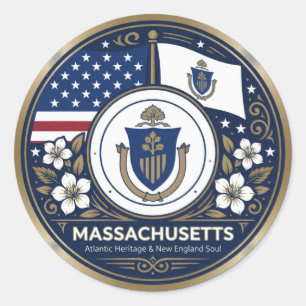 Massachusetts Bay State Heritage ✦ Classic Round Sticker