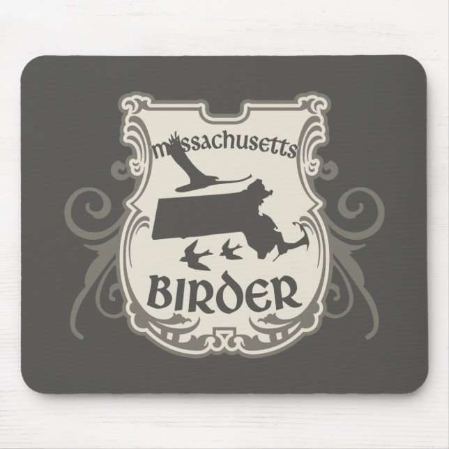 Massachusetts Birder Mouse Mat (Front)