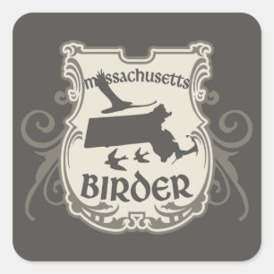 Massachusetts Birder Square Sticker