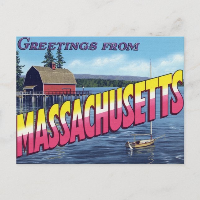 Massachusetts Boathouse Sail Postcard (Front)