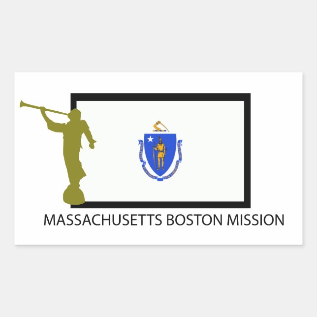 MASSACHUSETTS BOSTON MISSION LDS CTR RECTANGULAR STICKER (Front)