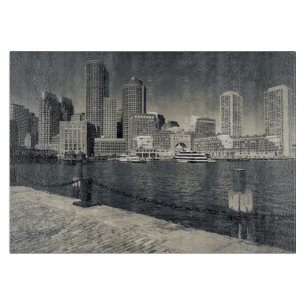 Massachusetts, Boston, Rowe's Wharf buildings Cutting Board