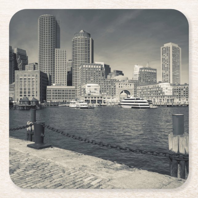 Massachusetts, Boston, Rowe's Wharf buildings Square Paper Coaster (Front)
