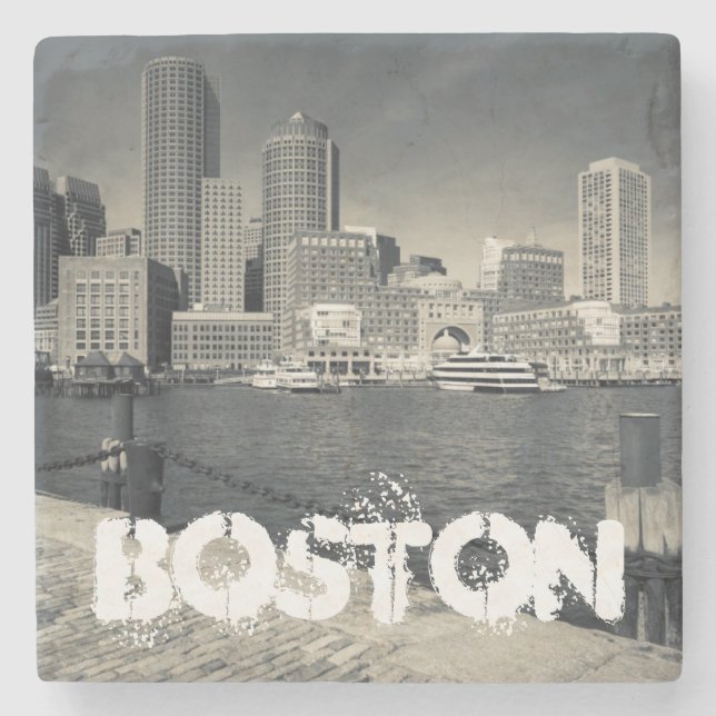 Massachusetts, Boston, Rowe's Wharf buildings Stone Coaster (Front)