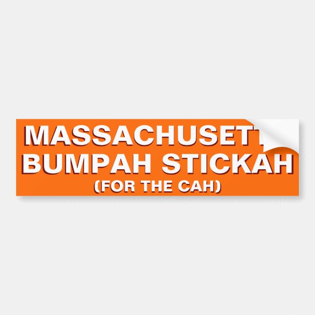 Massachusetts Bumpah Stickah Funny Bumper Sticker (Front)