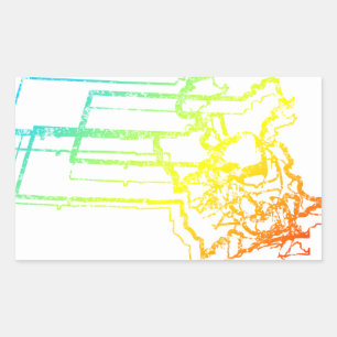 massachusetts chill blur rectangular sticker