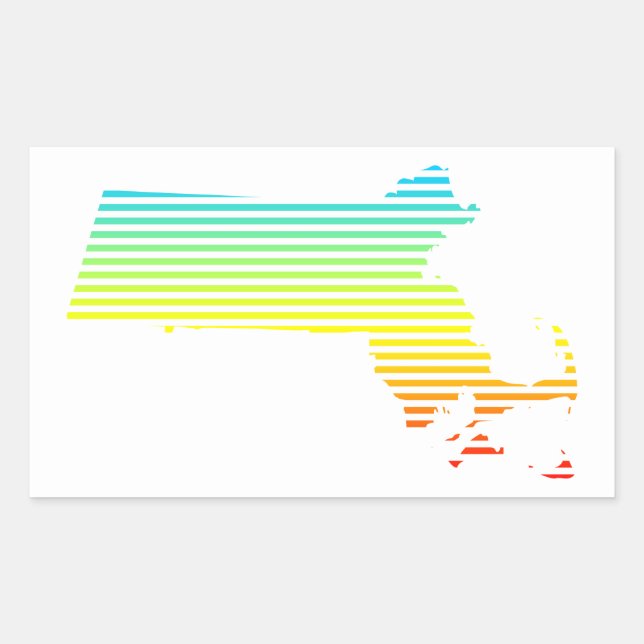 massachusetts chill fade rectangular sticker (Front)