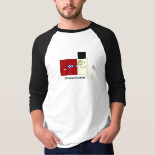 Massachusetts Classachusetts Men's Raglan T-Shirt