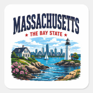 Massachusetts Coastal Heritage Square Sticker