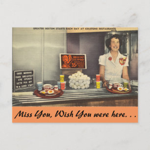 Massachusetts, Colstone Restaurant, Boston Postcard