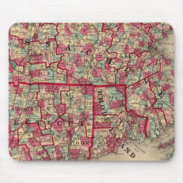 Massachusetts, Connecticut, and Rhode Island Mouse Mat (Front)