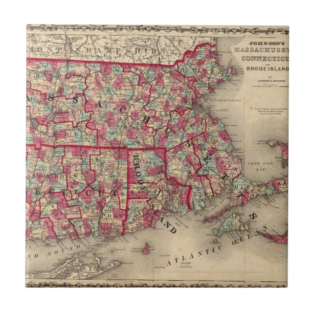 Massachusetts, Connecticut, and Rhode Island Tile (Front)