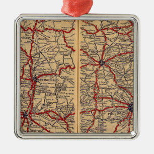 Massachusetts, Connecticut, Rhod Island Metal Tree Decoration